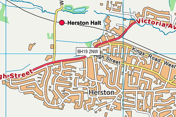 BH19 2NW map - OS VectorMap District (Ordnance Survey)