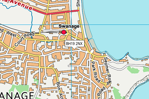BH19 2NX map - OS VectorMap District (Ordnance Survey)