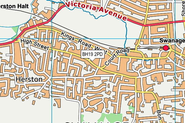 BH19 2PD map - OS VectorMap District (Ordnance Survey)