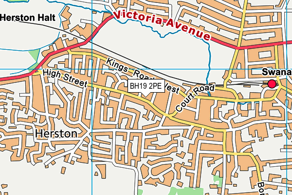 BH19 2PE map - OS VectorMap District (Ordnance Survey)