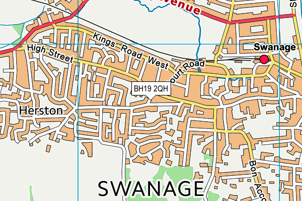 BH19 2QH map - OS VectorMap District (Ordnance Survey)