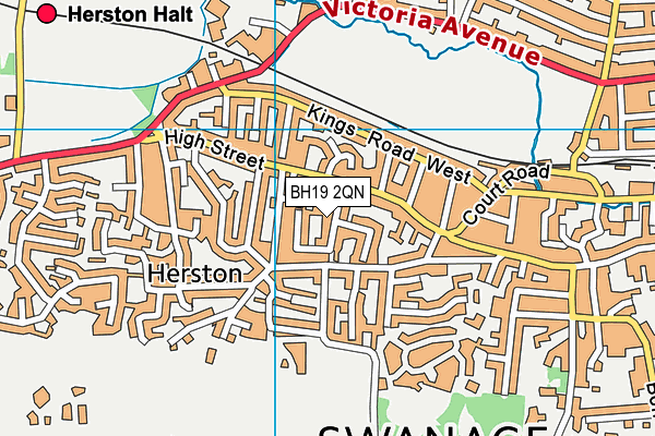 BH19 2QN map - OS VectorMap District (Ordnance Survey)