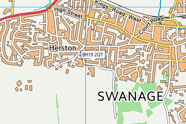 BH19 2QT map - OS VectorMap District (Ordnance Survey)