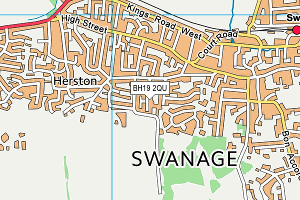 BH19 2QU map - OS VectorMap District (Ordnance Survey)