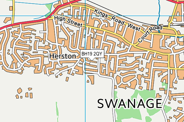 BH19 2QY map - OS VectorMap District (Ordnance Survey)