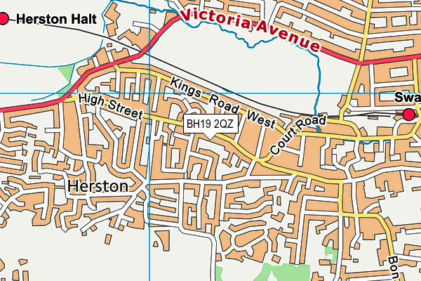 BH19 2QZ map - OS VectorMap District (Ordnance Survey)