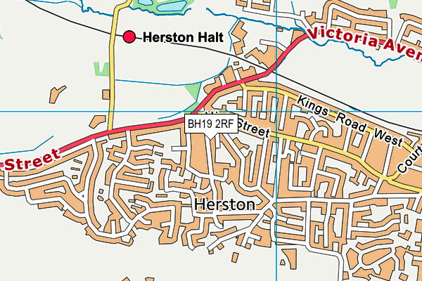 BH19 2RF map - OS VectorMap District (Ordnance Survey)