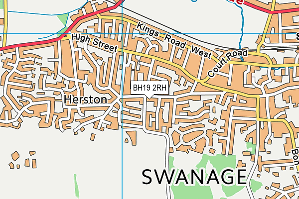 BH19 2RH map - OS VectorMap District (Ordnance Survey)