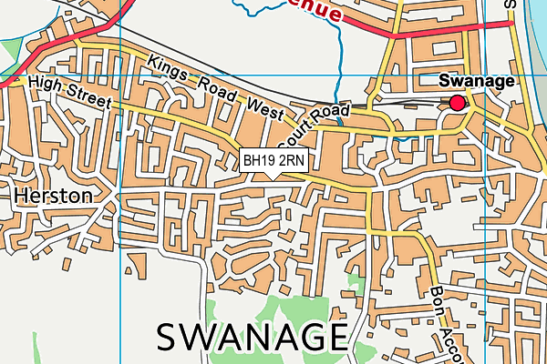 BH19 2RN map - OS VectorMap District (Ordnance Survey)