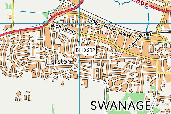 BH19 2RP map - OS VectorMap District (Ordnance Survey)