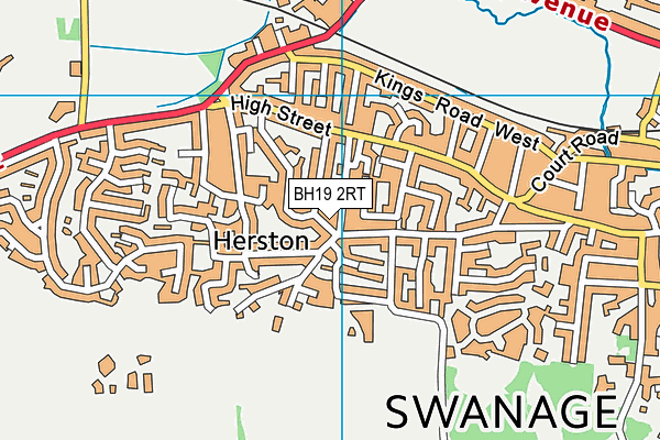 BH19 2RT map - OS VectorMap District (Ordnance Survey)