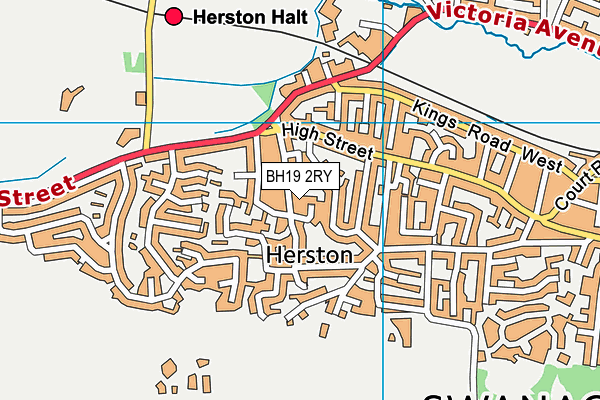 BH19 2RY map - OS VectorMap District (Ordnance Survey)