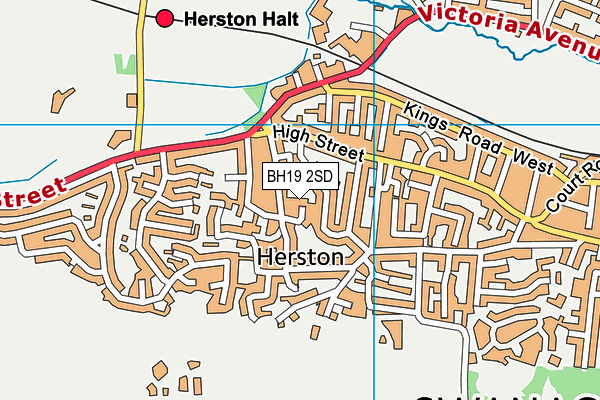 BH19 2SD map - OS VectorMap District (Ordnance Survey)