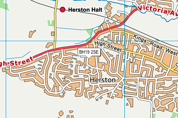 BH19 2SE map - OS VectorMap District (Ordnance Survey)