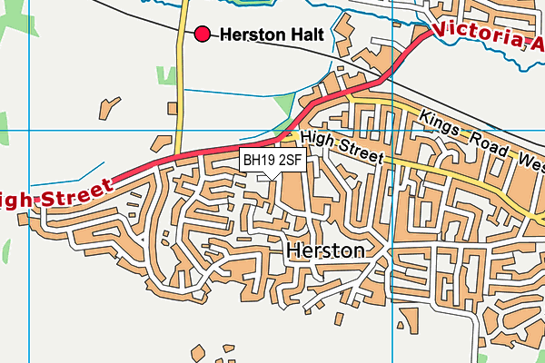 BH19 2SF map - OS VectorMap District (Ordnance Survey)