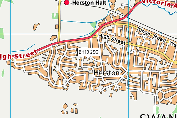 BH19 2SG map - OS VectorMap District (Ordnance Survey)