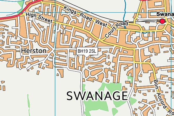 BH19 2SL map - OS VectorMap District (Ordnance Survey)