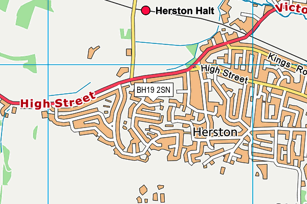 BH19 2SN map - OS VectorMap District (Ordnance Survey)