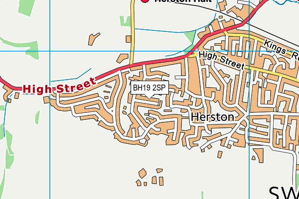 BH19 2SP map - OS VectorMap District (Ordnance Survey)