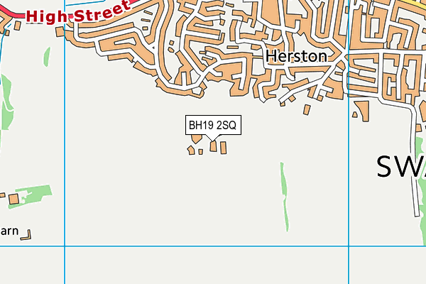 BH19 2SQ map - OS VectorMap District (Ordnance Survey)