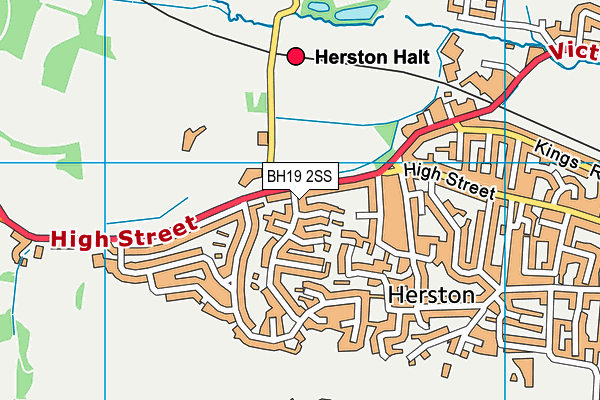 BH19 2SS map - OS VectorMap District (Ordnance Survey)