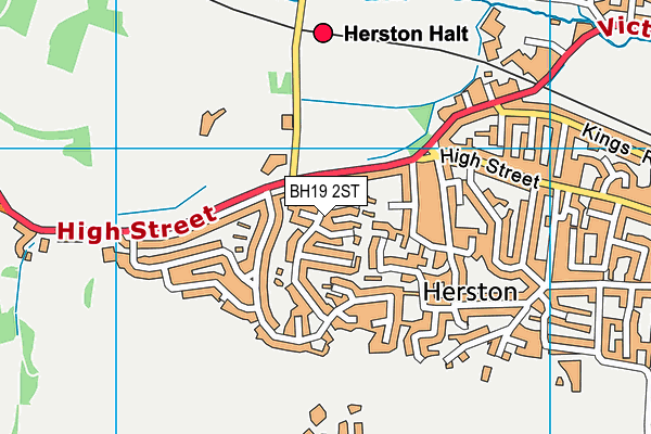 BH19 2ST map - OS VectorMap District (Ordnance Survey)