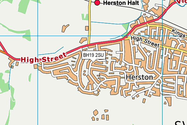 BH19 2SU map - OS VectorMap District (Ordnance Survey)