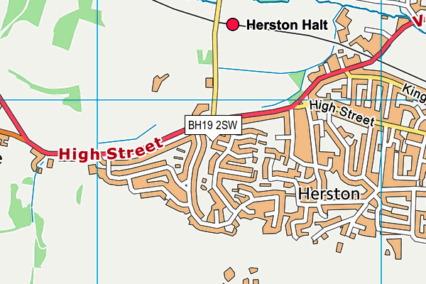 BH19 2SW map - OS VectorMap District (Ordnance Survey)