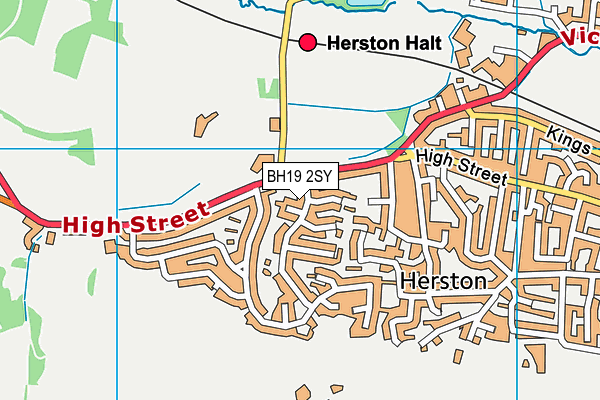 BH19 2SY map - OS VectorMap District (Ordnance Survey)