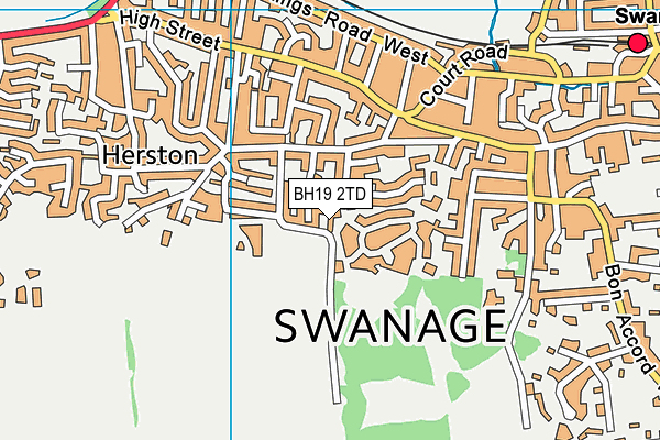 BH19 2TD map - OS VectorMap District (Ordnance Survey)