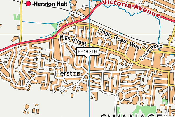 BH19 2TH map - OS VectorMap District (Ordnance Survey)