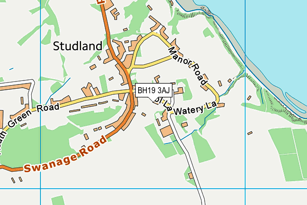 BH19 3AJ map - OS VectorMap District (Ordnance Survey)
