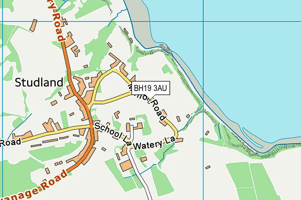 BH19 3AU map - OS VectorMap District (Ordnance Survey)