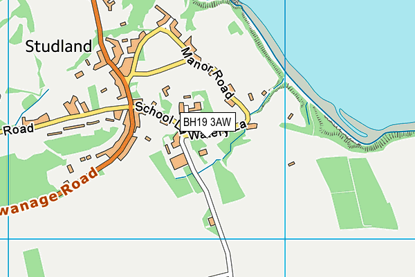 BH19 3AW map - OS VectorMap District (Ordnance Survey)