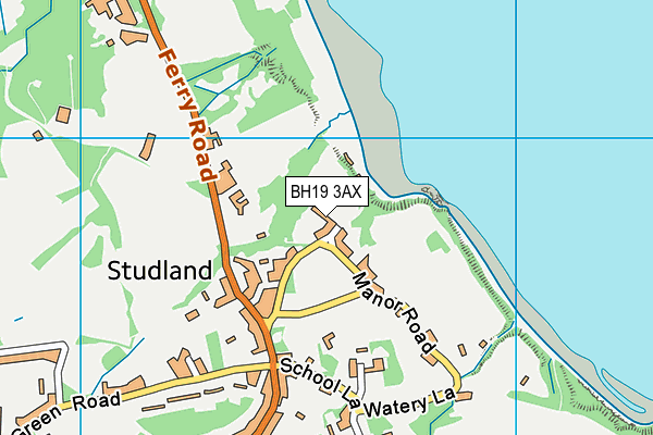 BH19 3AX map - OS VectorMap District (Ordnance Survey)