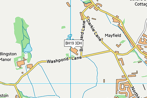 BH19 3DH map - OS VectorMap District (Ordnance Survey)