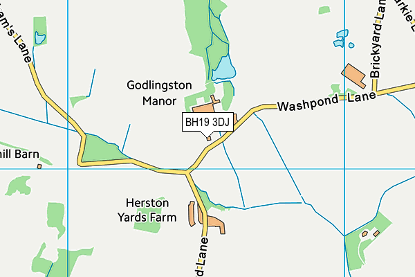 BH19 3DJ map - OS VectorMap District (Ordnance Survey)