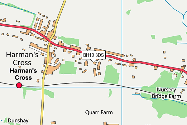 BH19 3DS map - OS VectorMap District (Ordnance Survey)