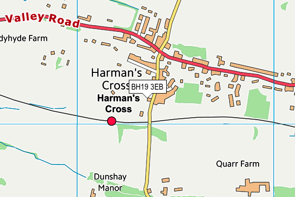 BH19 3EB map - OS VectorMap District (Ordnance Survey)