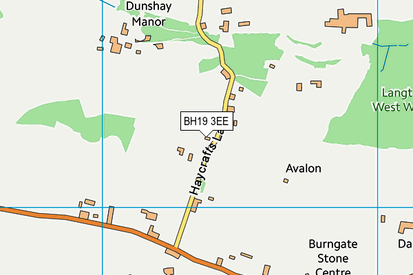 BH19 3EE map - OS VectorMap District (Ordnance Survey)