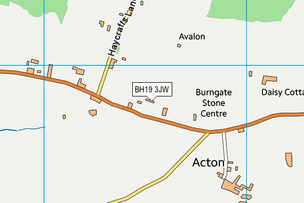 BH19 3JW map - OS VectorMap District (Ordnance Survey)