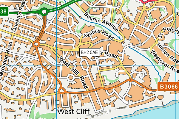 BH2 5AE map - OS VectorMap District (Ordnance Survey)