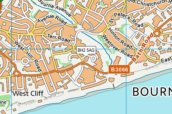 BH2 5AG map - OS VectorMap District (Ordnance Survey)