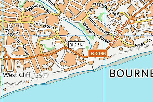 BH2 5AJ map - OS VectorMap District (Ordnance Survey)