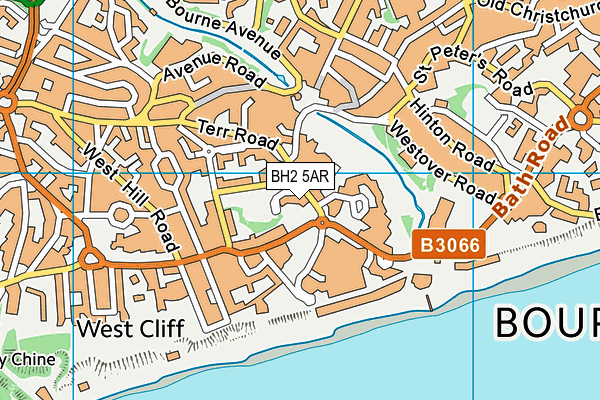 BH2 5AR map - OS VectorMap District (Ordnance Survey)