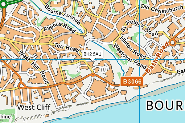 BH2 5AU map - OS VectorMap District (Ordnance Survey)