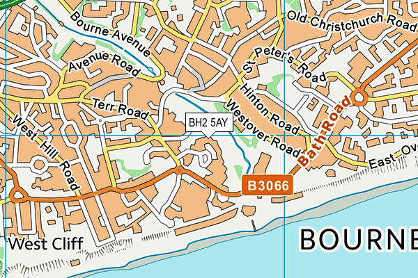 BH2 5AY map - OS VectorMap District (Ordnance Survey)