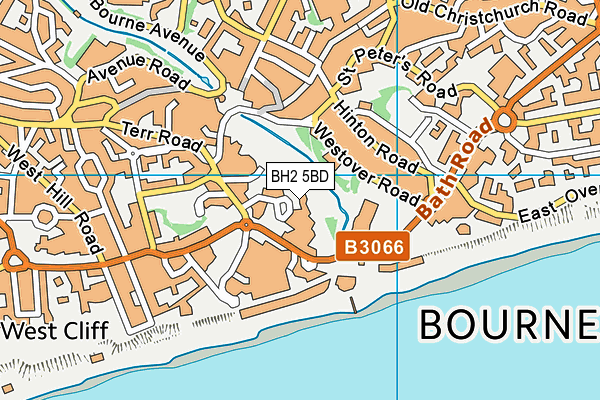 BH2 5BD map - OS VectorMap District (Ordnance Survey)