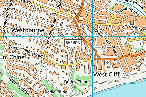 BH2 5DA map - OS VectorMap District (Ordnance Survey)