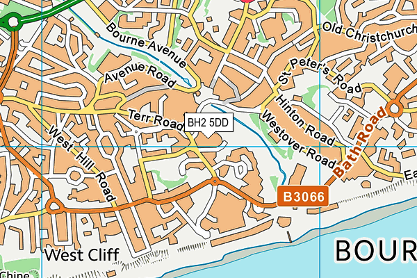 BH2 5DD map - OS VectorMap District (Ordnance Survey)